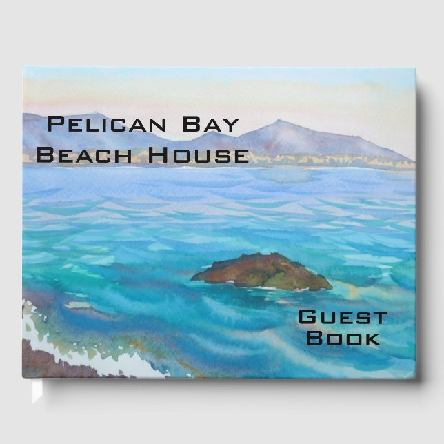 Livro De Visitas Watercolor Beach House Home Guest Book (Frente)