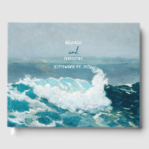 Watercolor Beach Ocean Ong Casamento Monograma