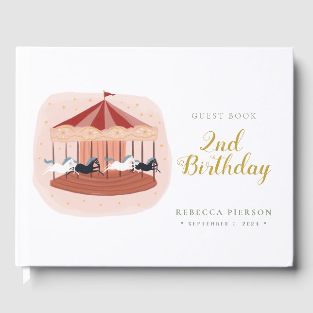 Livro De Visitas Watercolor Carousel Guest Book (Frente)