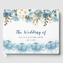 Watercolor Dusty Blue Floral Wedding