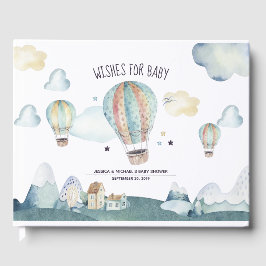 Livro De Visitas Watercolor Hot Air Balloon Party