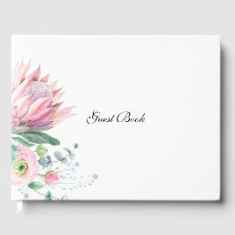 Livro De Visitas Watercolor Protea Wedding