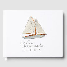 Watercolor Sailboat Beach House
