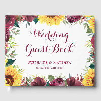 Watercolor Sunflower Floral Border Weding