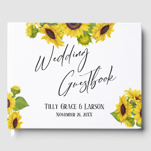Livro De Visitas Watercolor Sunflower Manual de Manuscrito