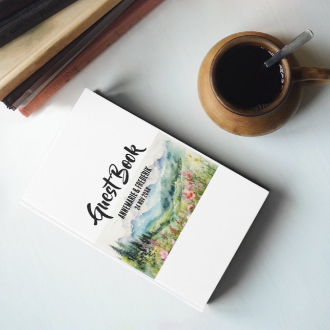 Livro De Visitas Watercolor Wildflower Mountain (Criador carregado)