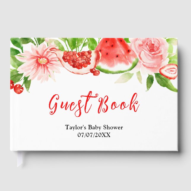 Livro De Visitas Watermelon and Pomegranate Baby Shower (Frente)