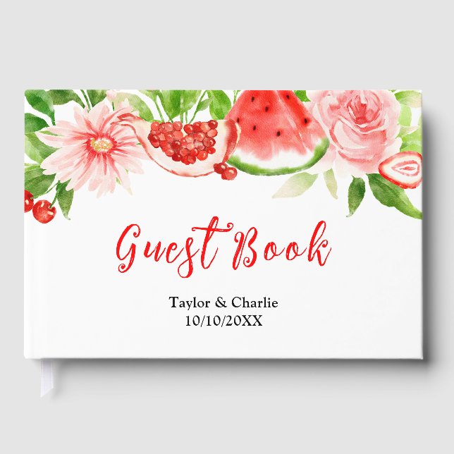 Livro De Visitas Watermelon and Pomegranate Wedding (Frente)