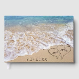 Livro De Visitas Wedding Beach Hearts With Names