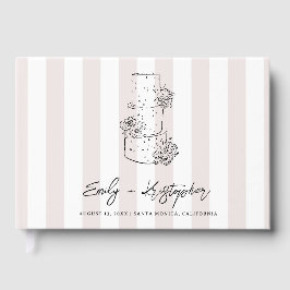 Livro De Visitas Wedding Cake Stripe Wedding  