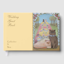 Livro De Visitas Wedding Cats Yellow "9 x 6" Guest Book