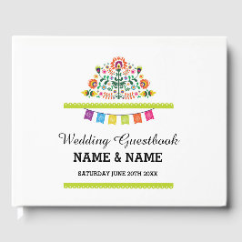 Livro De Visitas Wedding GuestBook Fiesta México Floral Rustic
