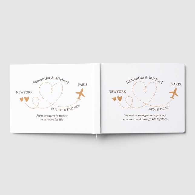 Livro De Visitas Wedding Travel Flight Airplane trekking (Completo)