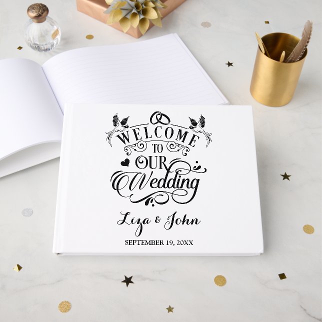 Livro De Visitas Welcome To Our Wedding (Frente aberta)