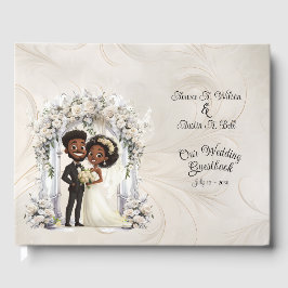 Livro De Visitas Whimsical Dark Skin Node Groom Arch