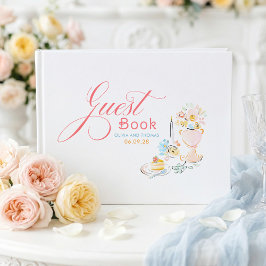 Livro De Visitas Whimsical Funky Floral Quirky Hand Drawn Wedding