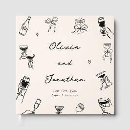 Livro De Visitas Whimsical Hand Drawn Quirky Wedding