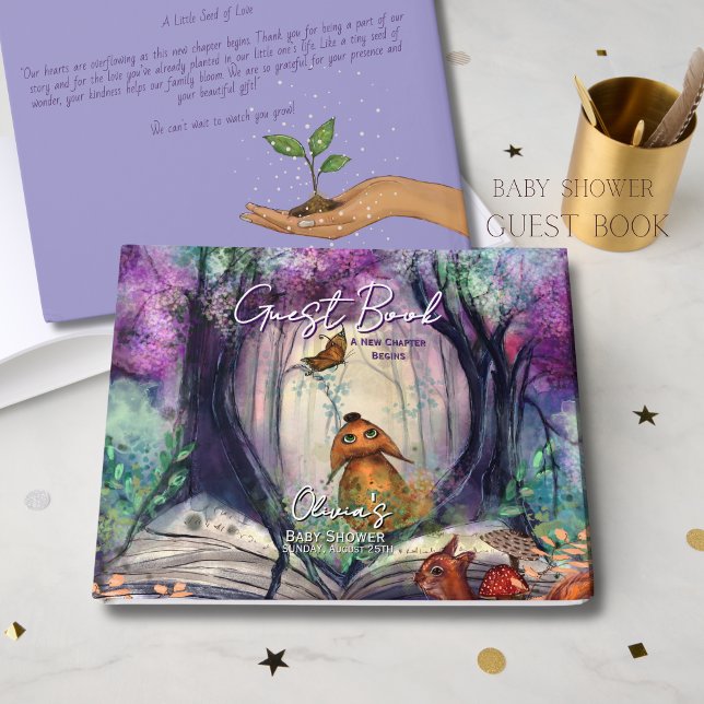 Livro De Visitas Whimsical Storybook Woodland Purple Guest Book (Whimsical Storybook Woodland Purple Guest Book)