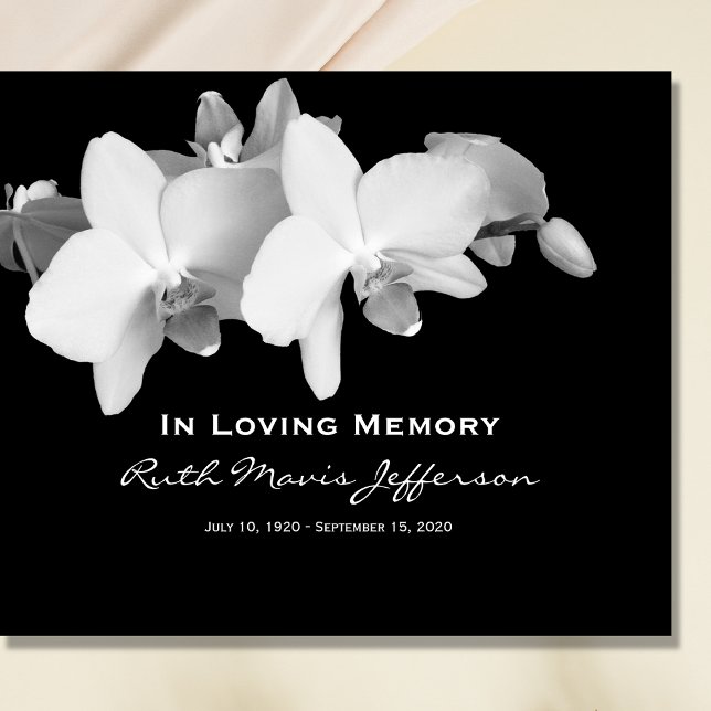 Livro De Visitas White Orchids Memorial ou Funeral Guest Book (Criador carregado)