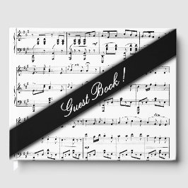 Livro De Visitas White Sheet Music Guest Book