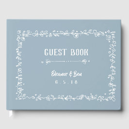 Livro De Visitas White Wreath Border — Guest Book