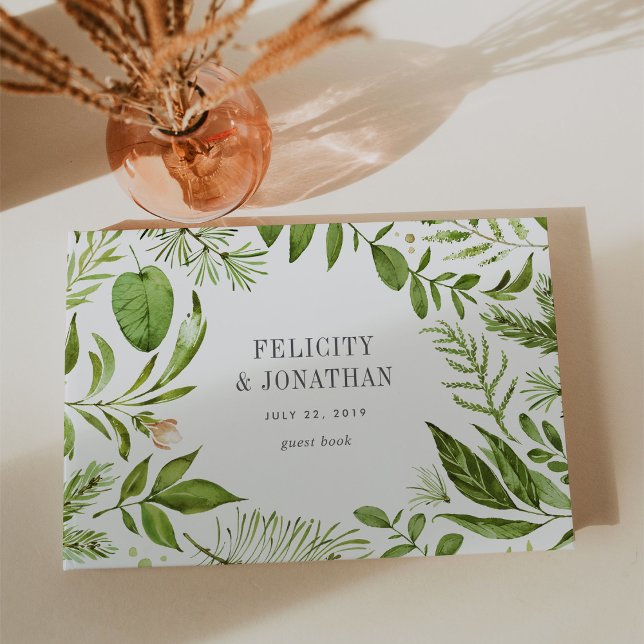 Livro De Visitas Wild Meadow Wreath | Casamento (Criador carregado)