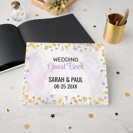 Livro De Visitas Wildflower Lavender And Yellow Floral Wedding