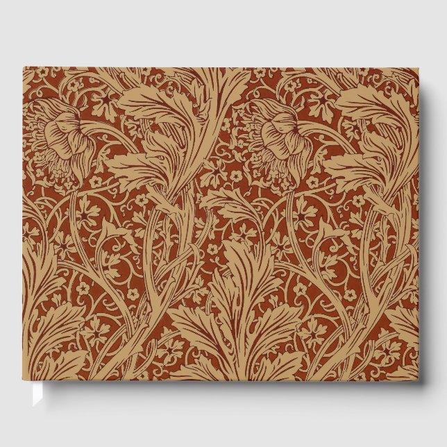 Livro De Visitas William Morris Arcadia Floral Garden Flower (Frente)