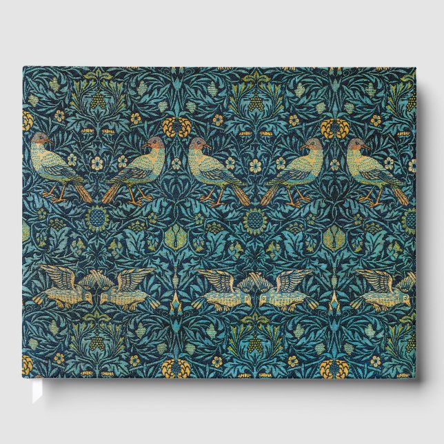 Livro De Visitas William Morris Birds & Floral Patterno (Frente)