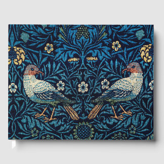 Livro De Visitas William Morris Blue Birds Tapeçaria Clássica