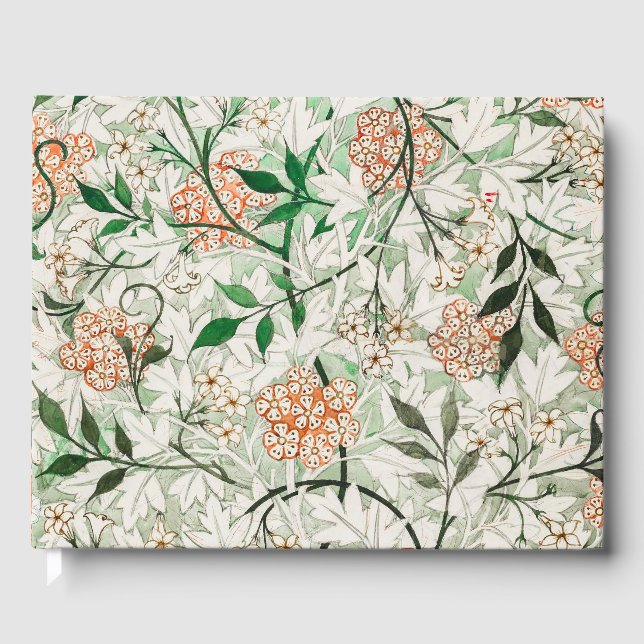 Livro De Visitas William Morris Jasmine Garden Flower Classic (Frente)