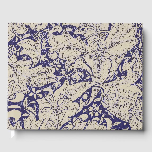 Livro De Visitas William Morris Wallflower Blue damask (Frente)