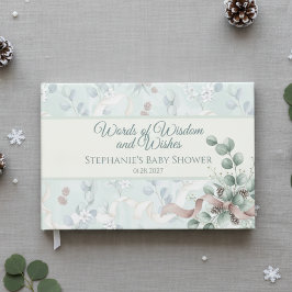 Livro De Visitas Winter Eucalyptus Baby Shower Guest Book