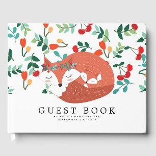 Livro De Visitas Woodland Fox Chá de fraldas Guest Book