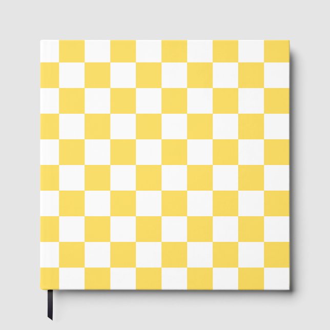 Livro De Visitas Xadrez amarelo visual clássico (Frente)