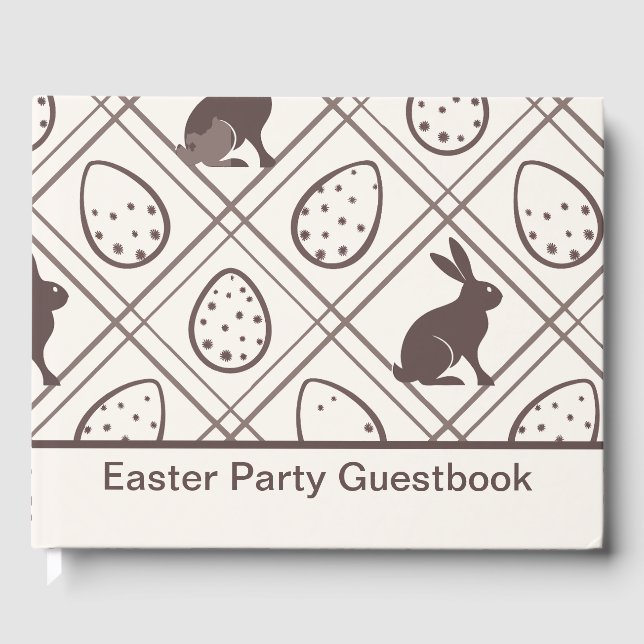 Livro De Visitas Xadrez castanha Páscoa personalizada (Frente)