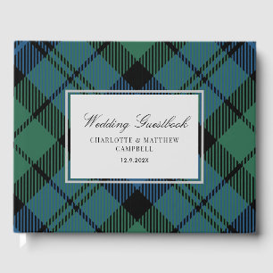Livro De Visitas Xadrez Clan Campbell Azul Verde Personalizado