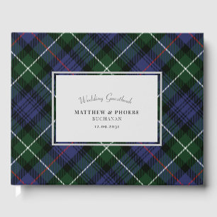 Livro De Visitas Xadrez Clan MacKenzie Roxo Verde Tartan