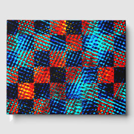 Livro De Visitas Xadrez laranja quase vermelha, azul e suja