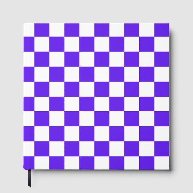 Livro De Visitas Xadrez roxo visual clássico  (Frente)