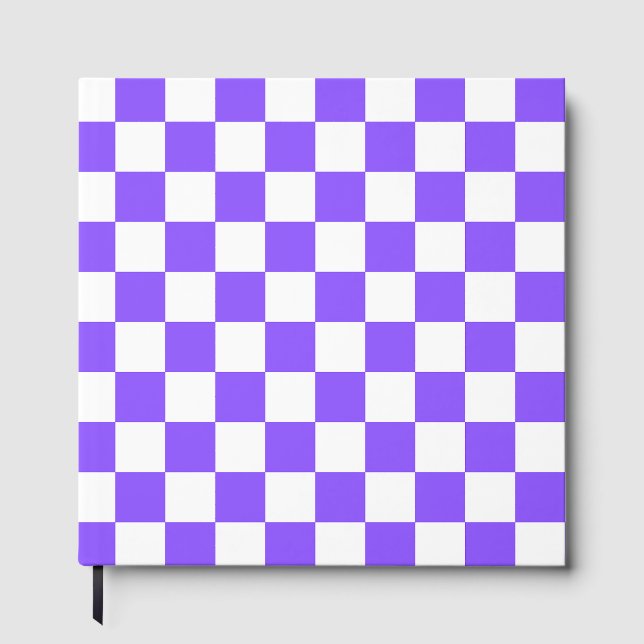 Livro De Visitas Xadrez roxo visual clássico (Frente)