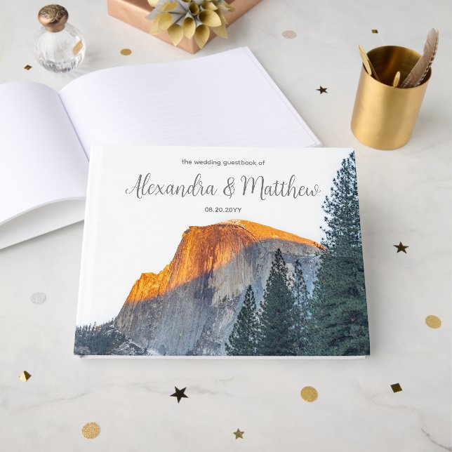 Livro De Visitas Yosemite Half Dome Sunset Wedset Wedset Book (Frente aberta)