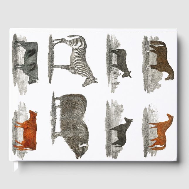 Livro De Visitas Zebra - Cavalos - Presente para Crianças de Vaca (Frente)