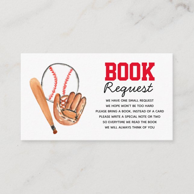 Livro do babyshower do basebol para o cartão do (Frente)