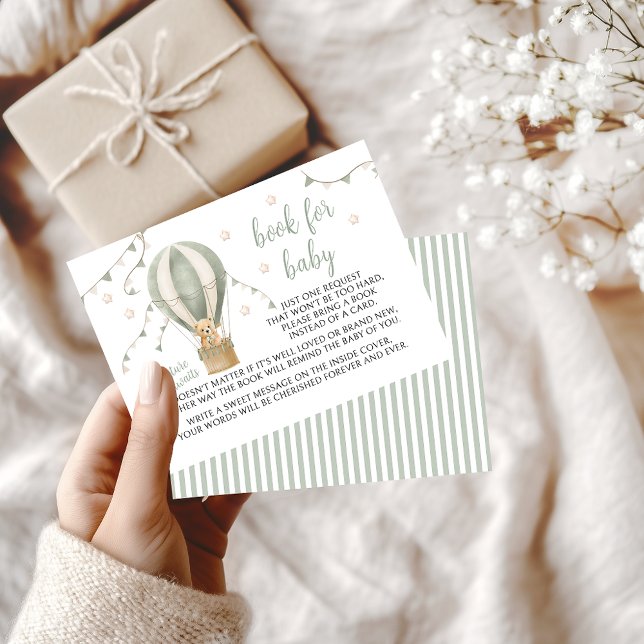 Livro do Balão de Ar Verde Ursinho para Cartão de  (Criador carregado)