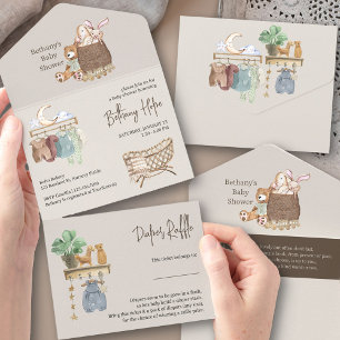 Livro e Fraldas para Chá de Bebê Boho