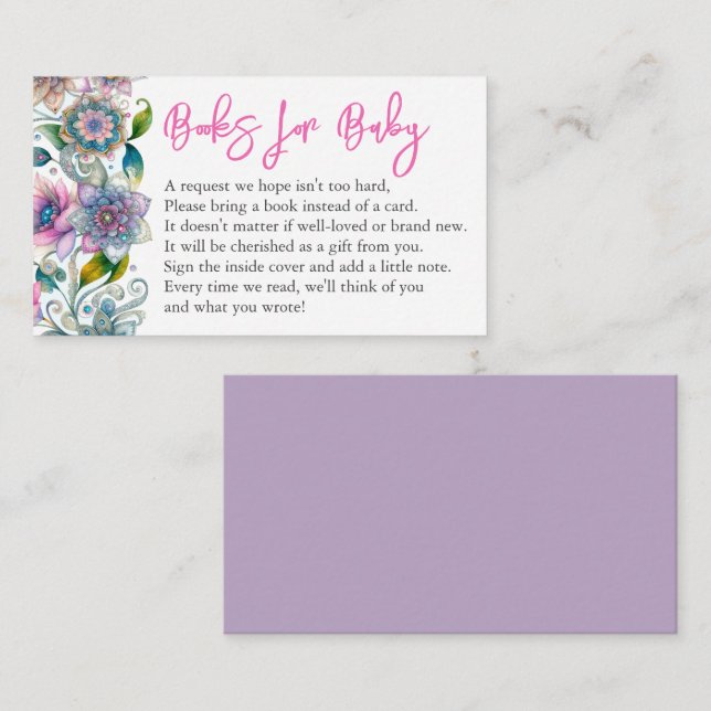 Livro Elegante Para Cartão De Recepção De Bebês (Frente/Verso)