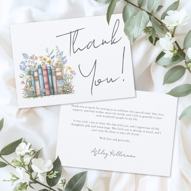 Livro Floral Agradecimento (Book Floral Thank You Card)