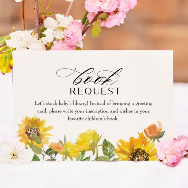 Livro Floral Amarelo Sunflower para Cartão de Inse (Criador carregado)