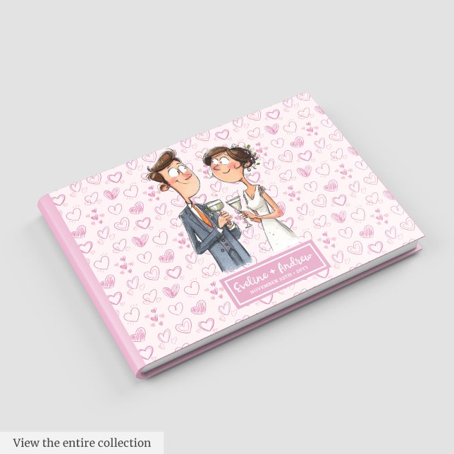 Livro Guest de Casal de Casamento Quirky (Quirky Wedding Couple Keepsake Guest book)